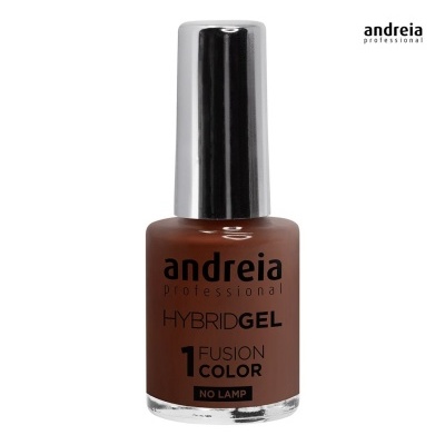 Frasco de verniz castanho da marca andreia professional com tampa prateada