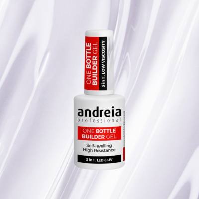 Frasco branco de gel construtor para unhas Andreia Professional