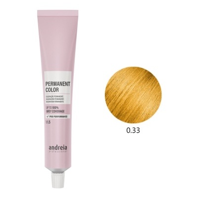 Tubo de tinta para cabelo permanente Andreia Professional cor 0.33