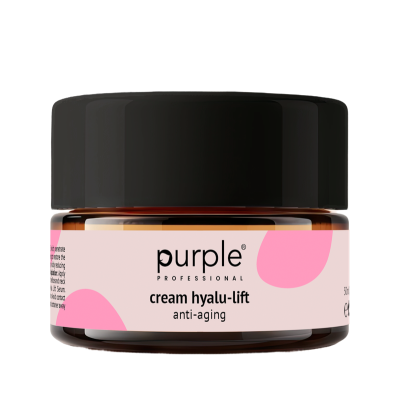 Frasco de creme anti-envelhecimento Purple Professional cream hyalu-lift