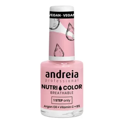 Frasco de verniz de unhas rosa da marca Andreia Professional Nutri Color