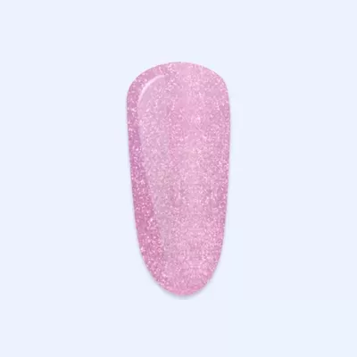 Unha artificial cor-de-rosa com glitter