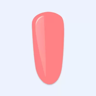 Unha artificial com esmalte cor de rosa salmão brilhante