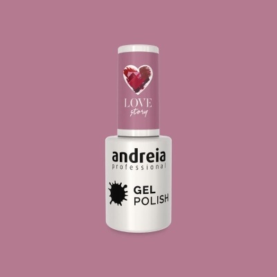 Frasco de verniz de gel para unhas Andreia Professional com tampa rosa e branco