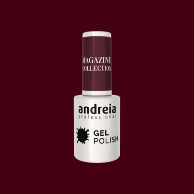 Frasco de verniz gel Andreia Professional Magazine Collection vinho e branco