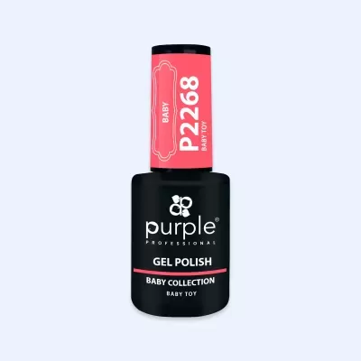 Frasco preto de verniz gel Purple Professional Baby Collection cor rosa P2268
