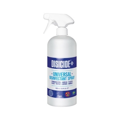 Frasco spray desinfetante universal Disicide Plus 1000 ml com pulverizador branco
