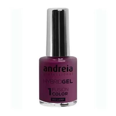 Frasco de verniz de cor roxo escuro com tampa prateada e texto preto