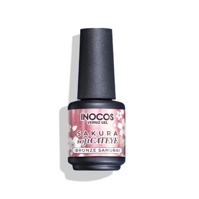 Frasco de verniz gel INOCOS cor bronze com tampa preta