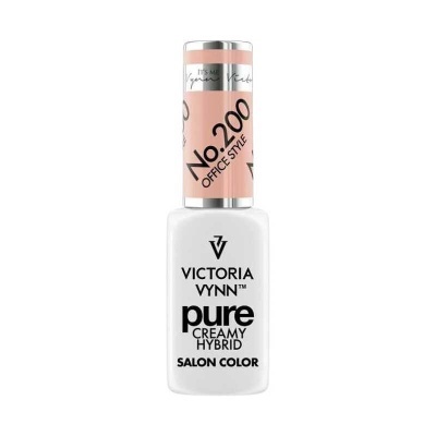 Esmalte de unhas Victoria Vynn No. 200 Office Style em vidro branco com tampa prateada e rótulo rosa