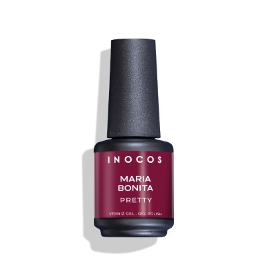 Frasco de verniz gel de unhas vermelho vinho INOCOS Maria Bonita Pretty