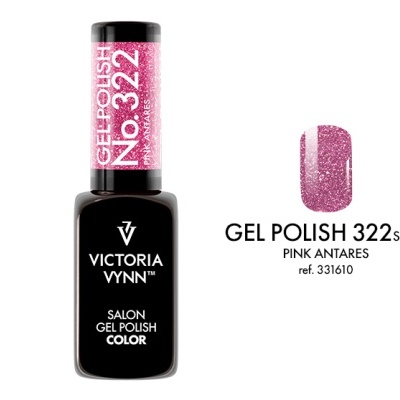 Frasco de verniz gel rosa cintilante Victoria Vynn número 322
