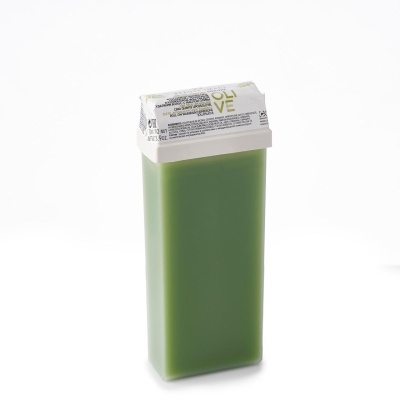 refil de cera de depilação verde roll-on 110 ml com rótulo branco