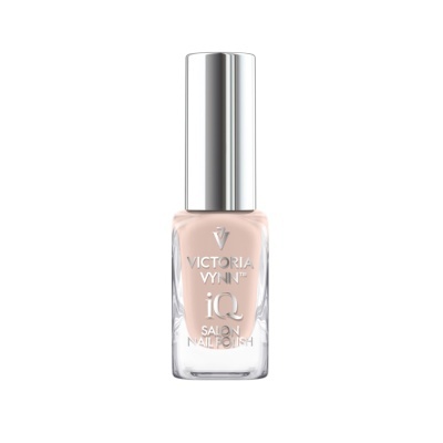 frasco de esmalte de unhas cor nude com tampa metálica prateada