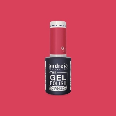 Verniz gel para unhas Andreia Professional preto com tampa vermelha e texto branco