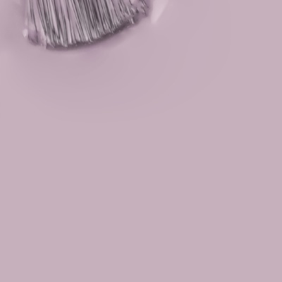 Cabelo castanho escuro liso com franjas longas em fundo rosa claro