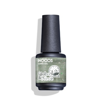 Frasco de verniz gel INOCOS verde cintilante