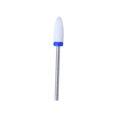 Peça para manicure com ponta de cerâmica branca e corpo metálico