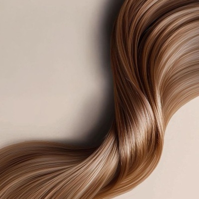 Cabelo liso castanho claro com brilho