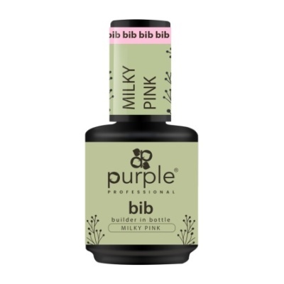 Frasco de verniz Purple Professional verde claro com tampa preta e anel rosa