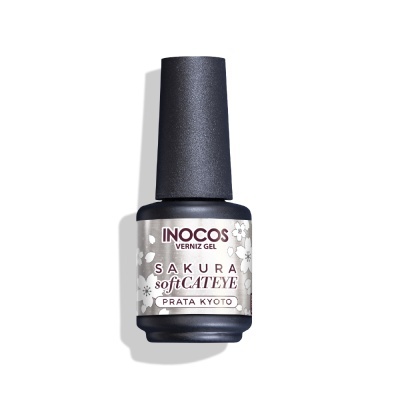 Frasco de verniz gel INOCOS Sakura softCatEye Prata Kyoto