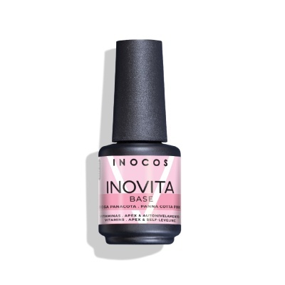 Frasco de verniz base INOCOS INOVITA BASE cor rosa panacota