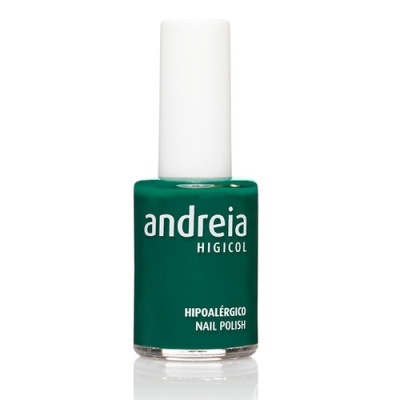 Verniz de unhas verde escuro Andreia Higicol com tampa branca