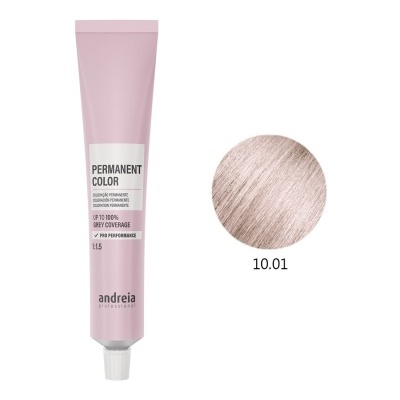 Tubo rosa de tinta de cabelo permanente e amostra de cor de cabelo cinza claro