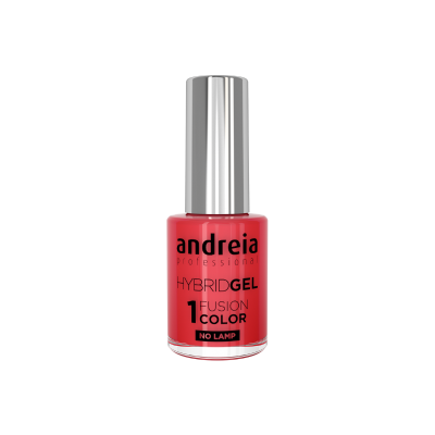Frasco de esmalte de unhas em gel híbrido vermelho com tampa prateada da Andreia professional