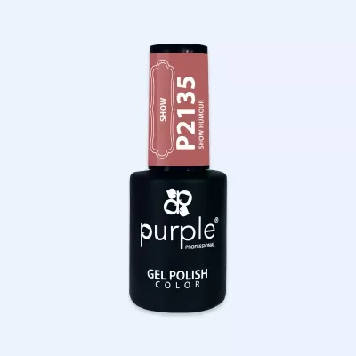 Frasco de verniz gel para unhas preto com rótulo vermelho e texto branco