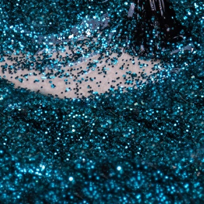 Pincel a aplicar glitter azul metálico brilhante