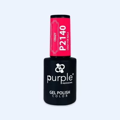Verniz gel para unhas Purple Professional preto com tampa rosa