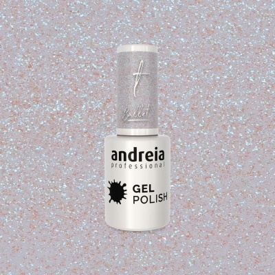 Frasco de verniz gel andreia professional cor cinza brilhante