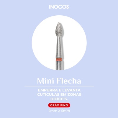 Ferramenta metálica para manicure ponta fina com textura abrasiva.