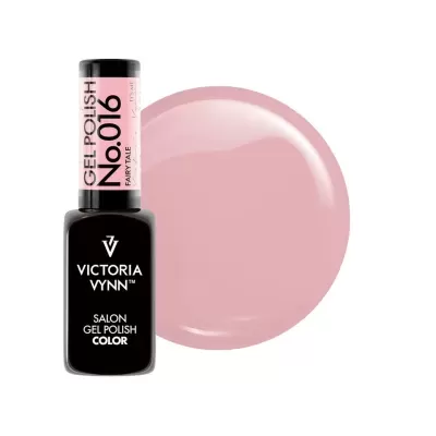 Frasco de verniz gel para unhas Victoria Vynn preto com tampa rosa e círculo rosa claro