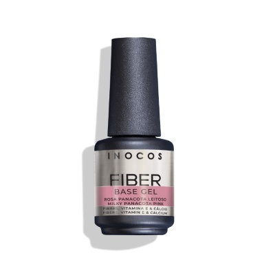 Verniz gel Inocos Fiber Base Gel Milky Panacota Lattoso