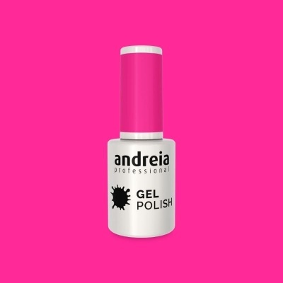 Frasco de verniz gel para unhas Andreia Professional com tampa rosa.