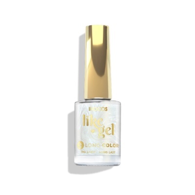 Frasco de verniz para unhas INOCOS like gel com tampa dourada e verniz branco perolado