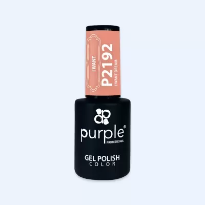 Frasco de verniz gel para unhas preto com tampa salmon e texto I WANT P2192