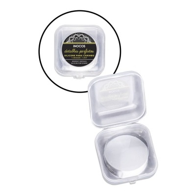 Estojo transparente com esponja de silicone para maquilhagem