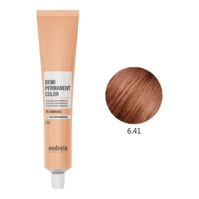 Tubo de corante de cabelo castanho acobreado Andreia Professional