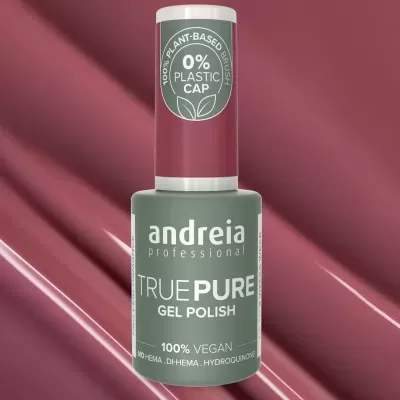 Frasco de verniz gel verde com tampa vermelha e texto branco