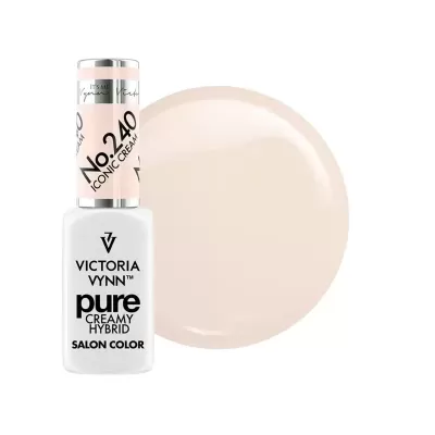Verniz de unhas creme claro Victoria Vynn em frasco branco com tampa prateada