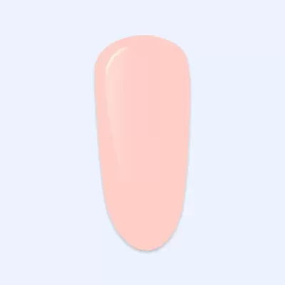 Unha postiça rosa claro brilhante sobre fundo cinza