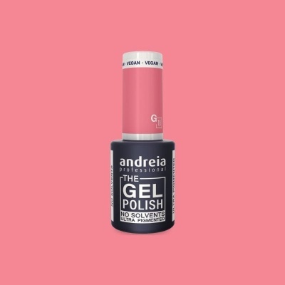 Verniz gel para unhas Andreia Professional preto com tampa rosa e texto branco