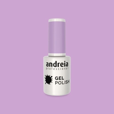 Frasco de verniz gel para unhas andreia professional branco com tampa lilás