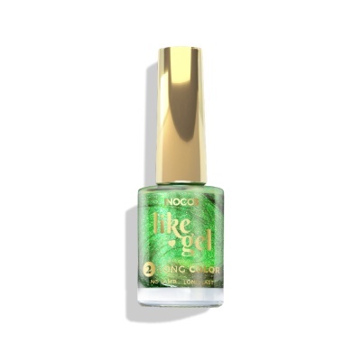 Esmalte de unhas verde metálico com tampa dourada