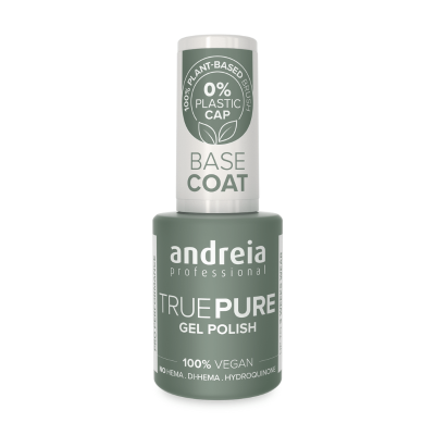 Frasco de verniz de gel verde com tampa branca da marca andreia professional.