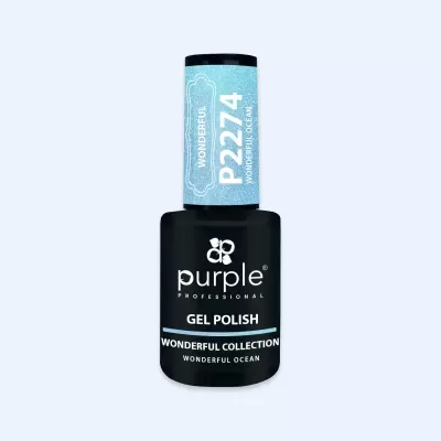 Verniz gel para unhas Purple Professional, coleção Wonderful Collection, tampa azul glitter