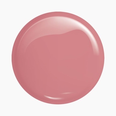 Amostra circular de verniz de unhas rosa opaco com brilho